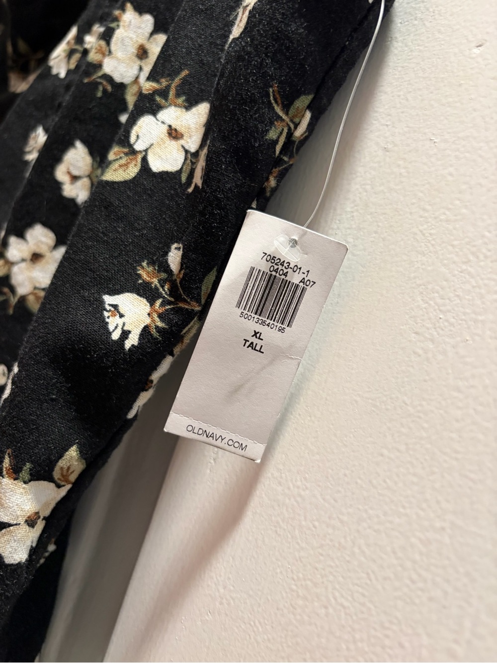 Old Navy Black Dress w/ White Floral Print. Linen blend, XL Tall womens new tags - Picture 4 of 14